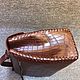Briefcase men's classic, crocodile leather, in brown. Brief case. SHOES&BAGS. My Livemaster. Фото №4