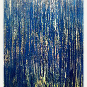 Картины и панно ручной работы. Ярмарка Мастеров - ручная работа Pintura abstracta azul con oro pintura interior Moderna. Handmade.