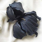 Silk flowers.Brooch hairpin ROSA OLD ENGLISH Indian silk Dupion