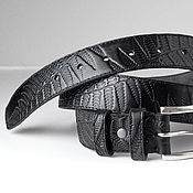 Аксессуары handmade. Livemaster - original item Black Leather Belt. Handmade.