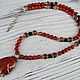 Necklace with a stone pendant (Jasper, agate, coral). Necklace. Magic box. My Livemaster. Фото №6