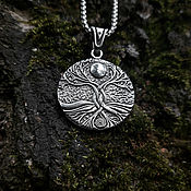 Украшения handmade. Livemaster - original item Tree of Life (Yggdrasil) — steel pendant on a chain. Handmade.