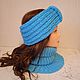 Knitted strip and snood 'Turquoise couple'. Headwear Sets. vyazanaya6tu4ka. Online shopping on My Livemaster.  Фото №2
