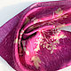 Платок шелковый атласный замшевый. Шейный платок маджента, пурпурный. Платки. Мария Хабарова. Шарфы, платки. Ярмарка Мастеров.  Фото №4