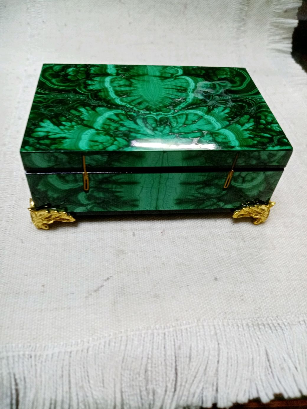 Шкатулка из натурального камня, малахита – купить на Ярмарке Мастеров ...