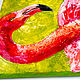 Order Flamingo Oil Painting Canvas 25 x 25 Pink Bird Impasto. matryoshka (azaart). Livemaster. . Pictures Фото №3