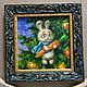 Bunny with carrot. Oil painting, Pictures, Moscow,  Фото №1