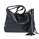 Crossbody Black Leather Crossbody Bag with Shoulder Strap. Crossbody bag. BagsByKaterinaKlestova (kklestova). My Livemaster. Фото №5