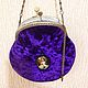 сумочка из бархата. Классическая сумка. Bags.Vintage.Petit Point (AnnaTkacheva). Интернет-магазин Ярмарка Мастеров.  Фото №2