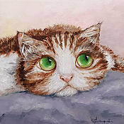 Картины и панно handmade. Livemaster - original item Painting with a cat, Painting with a cat, Portrait of a cat. Handmade.