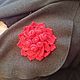 Brooch,decoration, crochet flower, red flower, flower brooch. Brooches. Elladaart. Online shopping on My Livemaster.  Фото №2