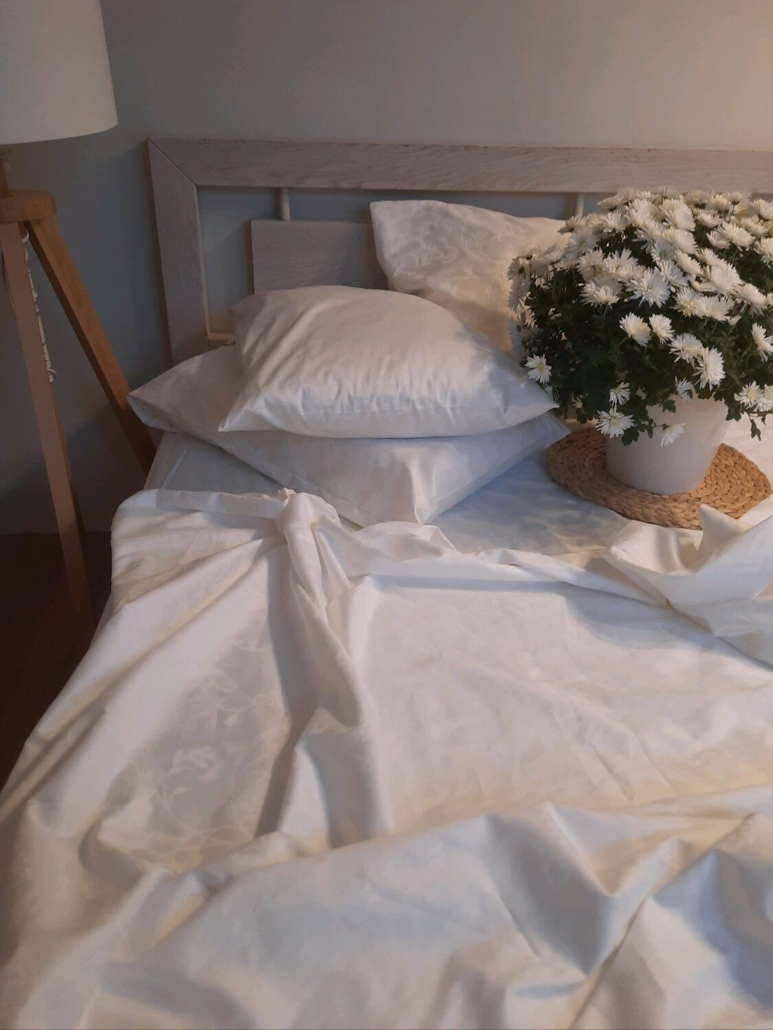 Постельное белье однотонное из сатина жаккард люкс крем 100% хлопок в ...