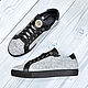 Stylish sneakers, made of light gray tweed and genuine leather. Training shoes. SHOES&BAGS. My Livemaster. Фото №4
