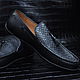 Order Men's moccasins, python leather and genuine leather, black color. SHOES&BAGS. Livemaster. . Moccasins Фото №3