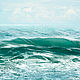 Фотокартина для интерьера гостиной или спальни. Купить абстрактный морской пейзаж с волнами для интерьера в голубых тонах. Размеры: 20x25, 32x40, 40x50, 50x60, 60x75, 75х100 см  // Eлена Ануфриева