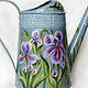 Watering can-painted watering houseplants Iris chic, Heads, ,  Фото №1