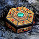 Malachite-Amber hexagon chest with legs. Box. Russian souvenirs (beresta-ural). Online shopping on My Livemaster.  Фото №2