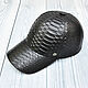 Baseball cap made of genuine Python leather, in black!, Baseball caps, St. Petersburg,  Фото №1