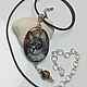 Mozart – beautiful cat on Jasper, necklace pendant with lacquer painting. Pendants. lacquer miniature. My Livemaster. Фото №6