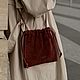 Заказать Кожаная сумка кисет, бордовая. AUGUST BAGS. Ярмарка Мастеров. . Сумка через плечо Фото №3