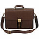 Leather briefcase 'Herman' (brown). Men\'s bag. Russian leather Guild. My Livemaster. Фото №6