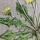 'Ordinary dandelion', art surface, embroidered picture. Pictures. Irina  Art embroidery. My Livemaster. Фото №6