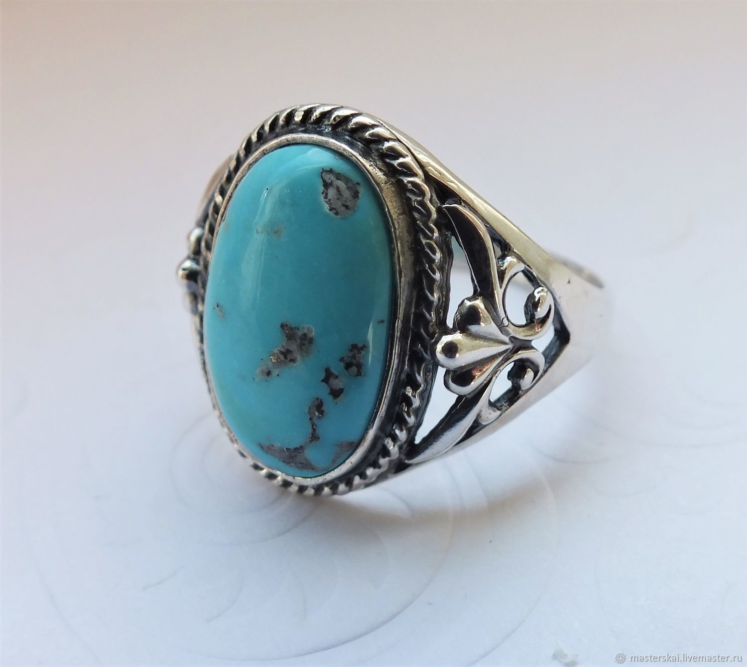 Ring 'Shelbia' - turquoise, silver 925, Rings, Moscow,  Фото №1