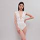 Lace Bridal Bodysuit F26, Lace Bodysuit, White Bodysuit, Underwear sets, Kiev,  Фото №1