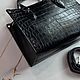 Заказать Классическая чёрная сумка из крокодиловой кожи. Chic bags. Ярмарка Мастеров. . Классическая сумка Фото №3