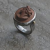 Украшения handmade. Livemaster - original item Antique cameo ring, silver and brass. Handmade.