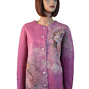 Одежда handmade. Livemaster - original item Felted jacket,cardigan, blazer made of merino wool with silk. Handmade.