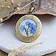 Medallion for photos with real forget-me-nots. Pendant-medallion as a gift. Locket. OrlovaResinJewelry. Online shopping on My Livemaster.  Фото №2