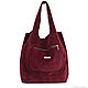 Bag Bag Suede Burgundy Bag Bag Shopping Bag Shopper T shirt Bag. Sacks. BagsByKaterinaKlestova (kklestova). Online shopping on My Livemaster.  Фото №2