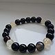 Bracelet made of black striped agate and citrine, 10 mm. Bead bracelet. marusjy. Online shopping on My Livemaster.  Фото №2