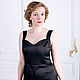 Длинное черное платье со шлейфом. Платья. Michelle Nardin atelier. Ярмарка Мастеров.  Фото №6
