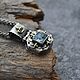 Заказать Кулон серебро, латунь и аквамарин. Miss Tiffany jewelry (Леся). Ярмарка Мастеров. . Кулон Фото №3