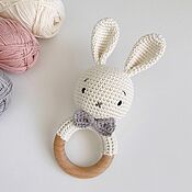 Работы для детей, handmade. Livemaster - original item Knitted rattle bunny in the assortment. Handmade.