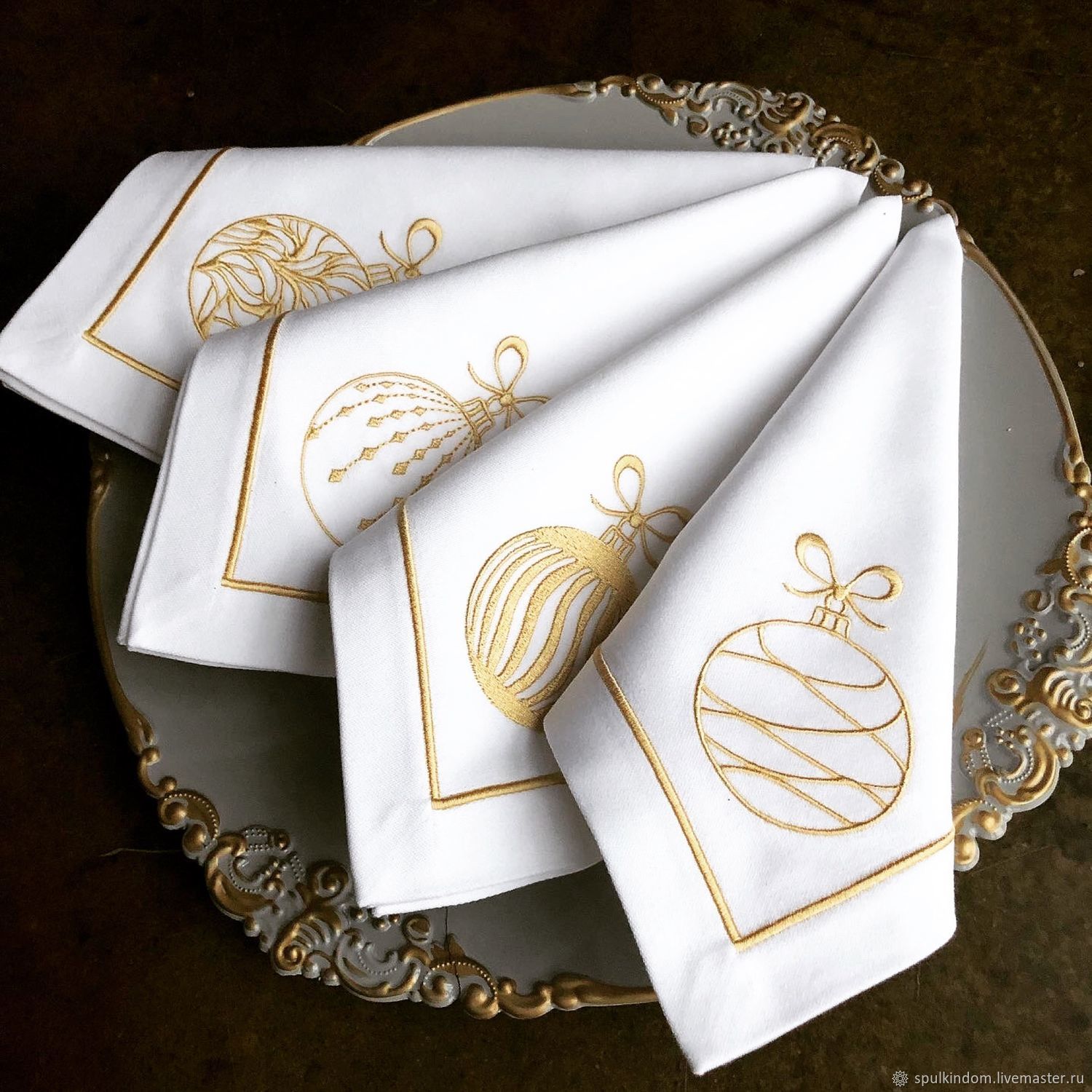 Christmas napkins with embroidery ' Assorted', Swipe, Moscow,  Фото №1