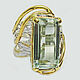 Кольцо из серебра 925 с крупным празиолитом зеленым аметистом. Кольца. Silverjewels. Ярмарка Мастеров.  Фото №4