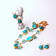 Order With pendant Aqua with Druze agate and aquaclara, mint. Butik4you. Livemaster. . Necklace Фото №3