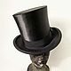 Black satin top hat 'Mod', Cylinder, St. Petersburg,  Фото №1