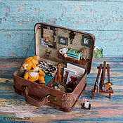 Куклы и игрушки handmade. Livemaster - original item custom! Suitcase for the Fox-artist. Handmade.