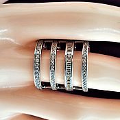 Серебряное кольцо "Лента" с частичным чернением