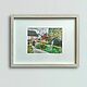 The dream house. Watercolor in frame. A birch tree in the courtyard of a small town house, Pictures, Moscow,  Фото №1