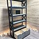 Заказать Стеллаж лофт с крестами из массива сосны с выдвижными ящиками. EasyLOFT - мебель лофт по вашим размерам. Ярмарка Мастеров. . Стеллажи Фото №3