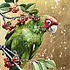 Картина маслом «Индийский кольчатый попугай», Картины, Новоуральск,  Фото №1