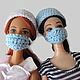 "Барби медсестра" - вязаный комплект из 2 масок и шапочки. Одежда для кукол. Modnyj-hvost. Ярмарка Мастеров.  Фото №4