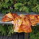 Легкий шарф "Огненный" шелковый эко принт желтый оранжевый, Шарфы, Москва,  Фото №1