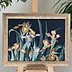 A gift to a woman is an oil painting of Iris Flowers. 36:47 cm. Pictures. White swan. My Livemaster. Фото №4