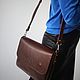 Заказать Сумка кожаная женская коричневая, сумка-мессенджер. Migoto_bags. Ярмарка Мастеров. . Сумка почтальона Фото №3